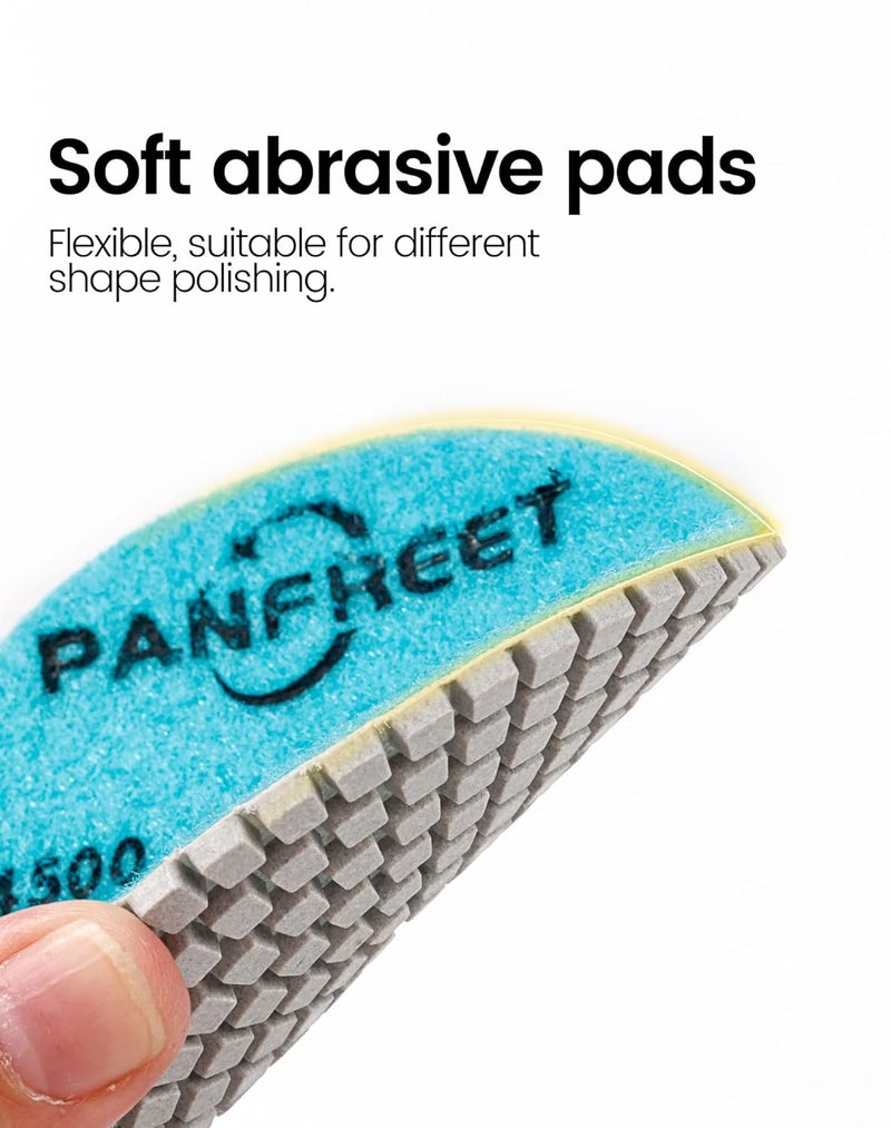 PANFREET 3 Step 4 Inch Diamond Polishing Pads,Step 2 Granite Stone Polish Pad for Granite Quartz Marble Concrete Terrazzo - Image 5